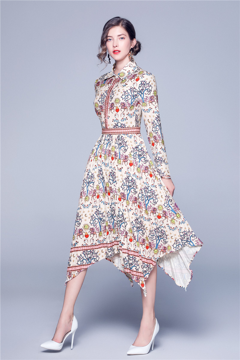 Women Elegant Asymmetrical Dress Female Designer Sexy Slim Office Party Robe High Quality Vintage Print Shirt Dresses Vestidos 210525, Picture color
Women Elegant Asymmetrical Dress Female Designer Sexy Slim Office Party Robe High Quality Vintage Print Shirt Dresses Vestidos 210525, Picture color