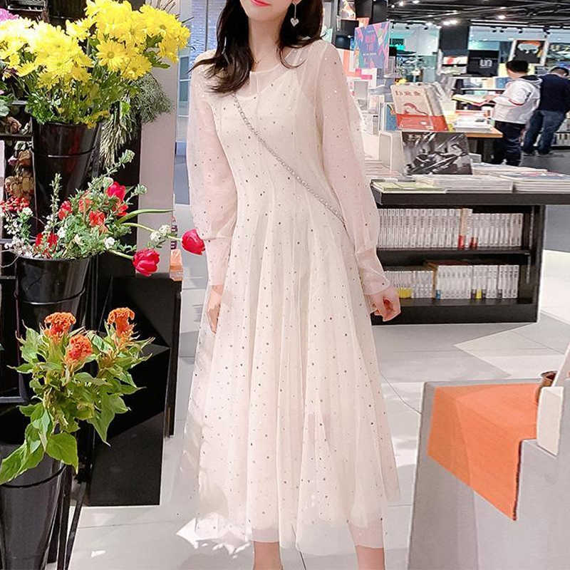 Elegant Mesh Sequin Dress Vintage Puff Sleeve Women Party Long Spring Casual Office Y2k Clothes Korea 210604, Beige sequin dress
Elegant Mesh Sequin Dress Vintage Puff Sleeve Women Party Long Spring Casual Office Y2k Clothes Korea 210604, Beige sequin dress