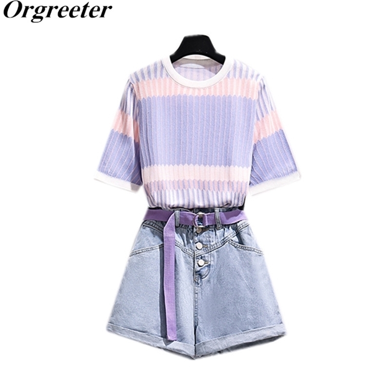 Summer Casual Two piece Shorts set Women O-neck Short sleeve Striped Knitted Tshirt and Wide-leg Suits 210602, Only tshirt
Summer Casual Two piece Shorts set Women O-neck Short sleeve Striped Knitted Tshirt and Wide-leg Suits 210602, Only tshirt