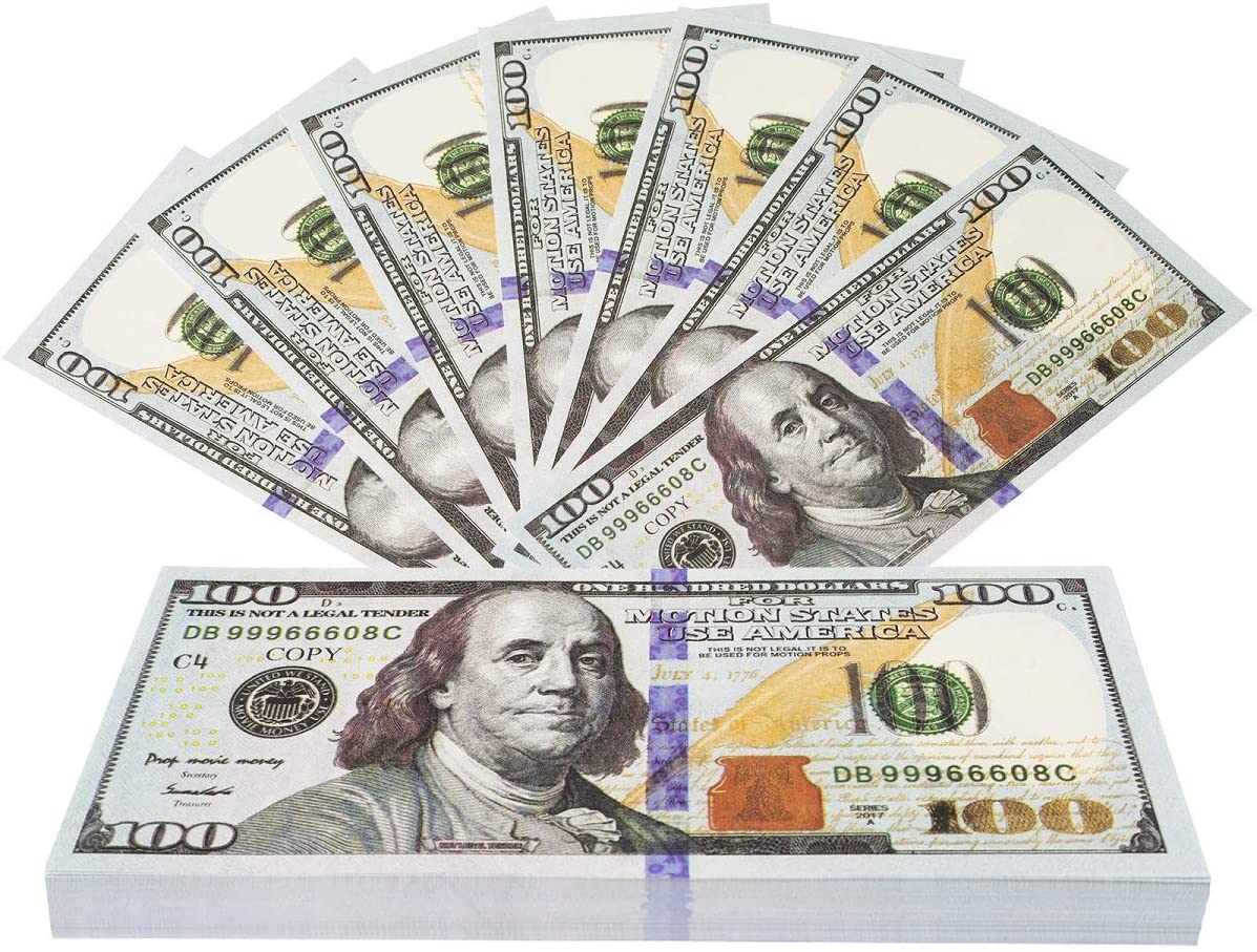 Party Fack Money Full Print 2 Sided One Stack 100 pcs US Dollar Looks Real For Kids Gift or April Fools Day Christmas
Party Fack Money Full Print 2 Sided One Stack 100 pcs US Dollar Looks Real For Kids Gift or April Fools Day Christmas