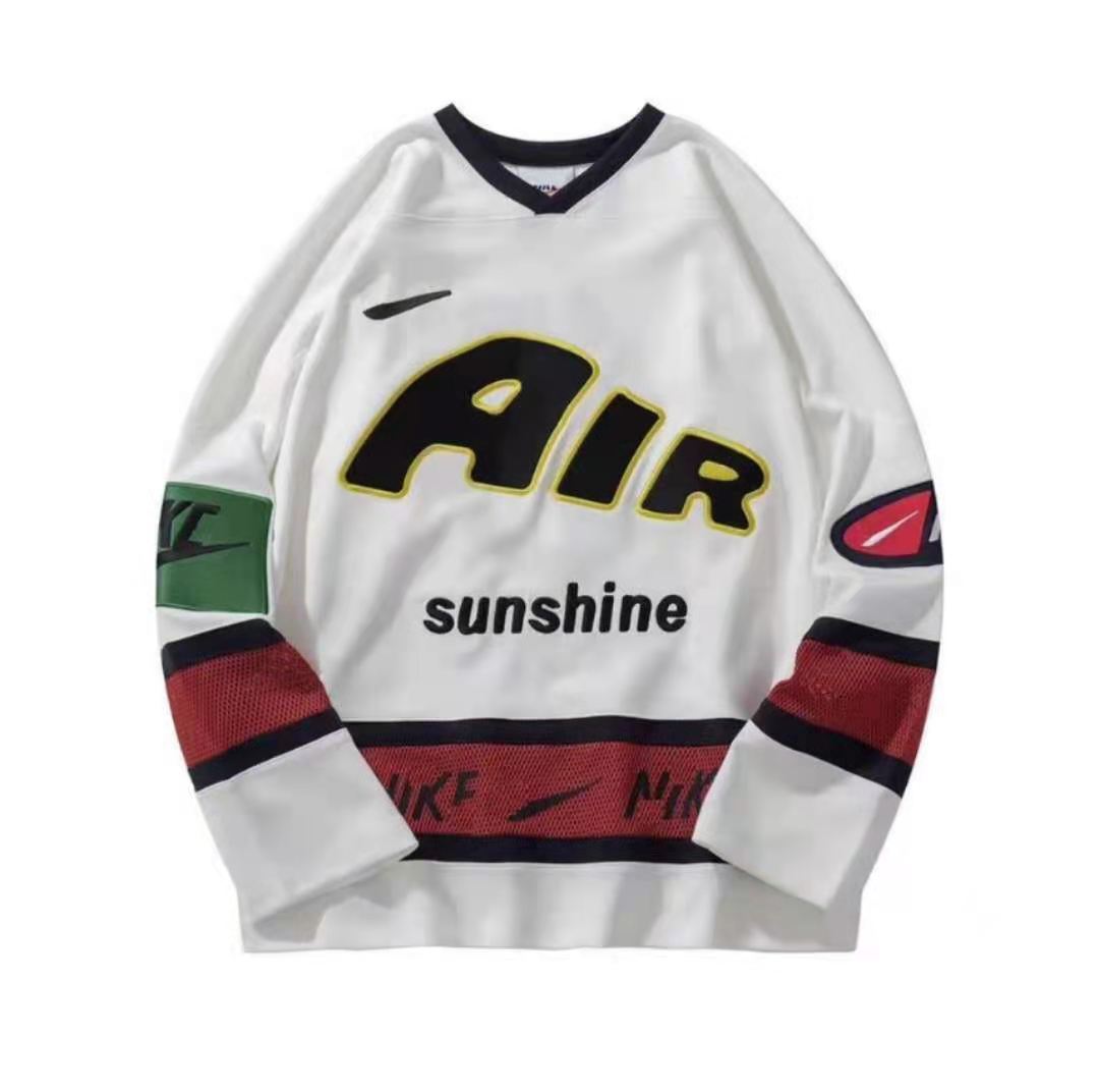 Cpfm round neck ice hockey suit full body lovers loose AJ23 letter embroidery sweater fashion, Black
Cpfm round neck ice hockey suit full body lovers loose AJ23 letter embroidery sweater fashion, Black
