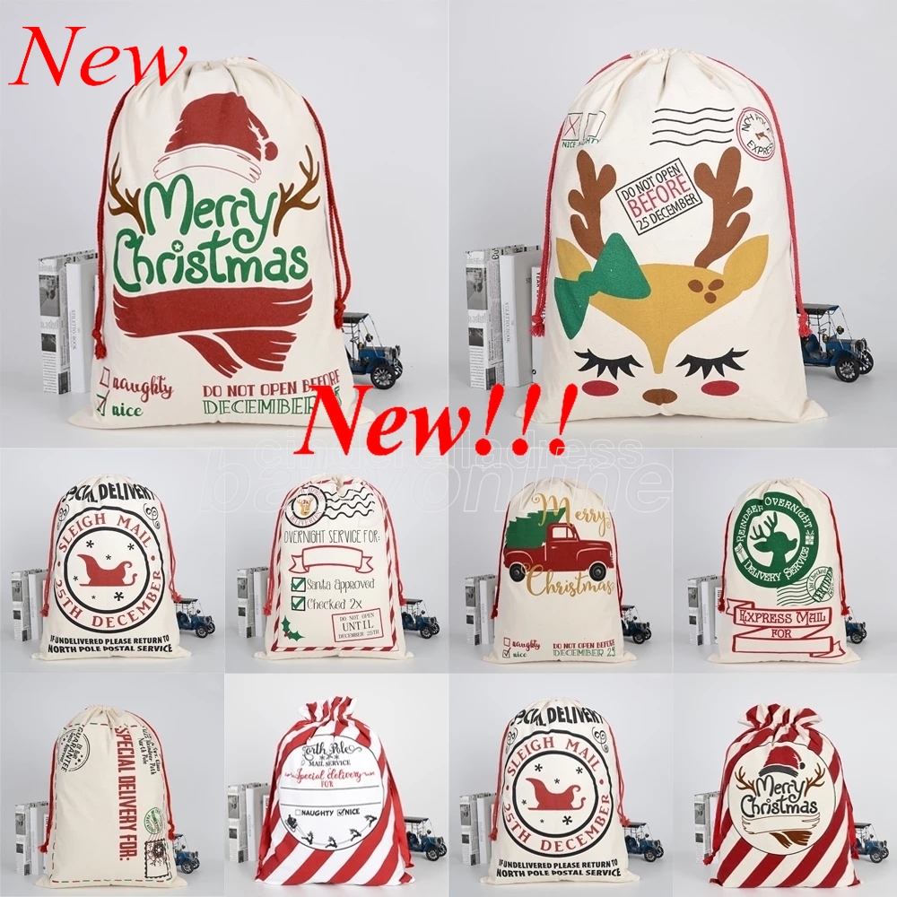 Latest Christmas Santa Sacks Gift Bags Large Organic Heavy Canvas-bag Santa Sack Drawstring Bag With Reindeers DHL
Latest Christmas Santa Sacks Gift Bags Large Organic Heavy Canvas-bag Santa Sack Drawstring Bag With Reindeers DHL