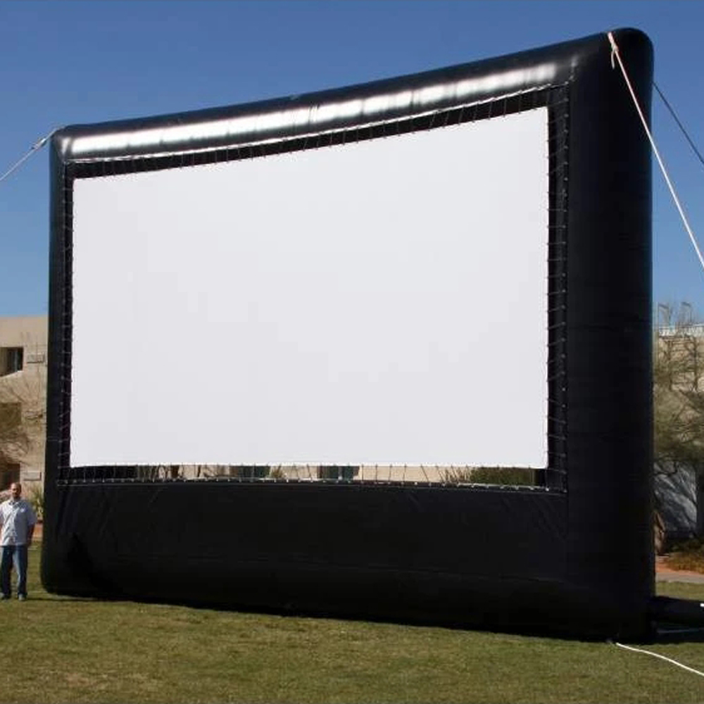 Large outdoor 30x17ft inflatable movie screen 16:9 projection backyard garden film TV cinema theater with blower