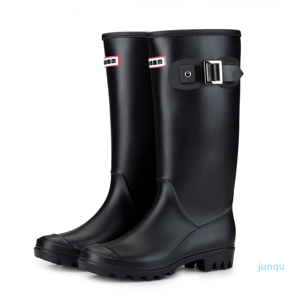 Women Warm Lined Rain Boots Winter Block Heel Buckles Anti-slip Round Toe Pull-on Insulated Wellington High Waterproof, Black
Women Warm Lined Rain Boots Winter Block Heel Buckles Anti-slip Round Toe Pull-on Insulated Wellington High Waterproof, Black