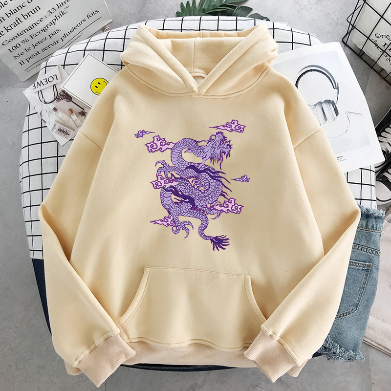 Dragon unisex Women and men sweatshirt hoodie Cute Hip hop Ullzang Harajuku Korean Funny tee print punk top vintage dropshipping LJ201103