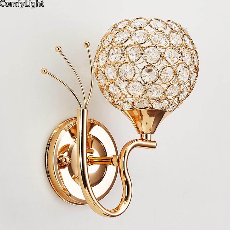 Gold Crystal Wall Lamp Light on wall Sconce Bedside Bedroom Kitchen shop Bar restaurant Dinning room E27 Iron Lighting Fixtures
Gold Crystal Wall Lamp Light on wall Sconce Bedside Bedroom Kitchen shop Bar restaurant Dinning room E27 Iron Lighting Fixtures