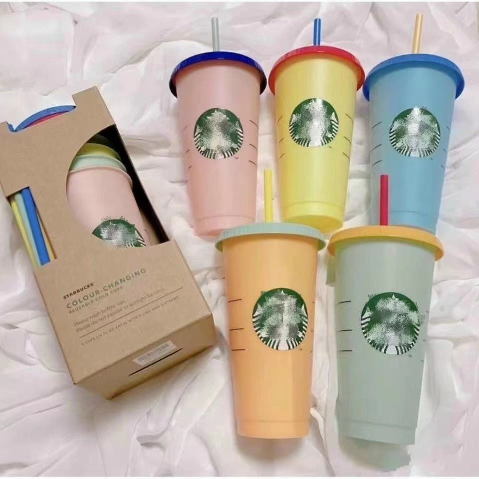 Color Changing Starbucks Cups 24oz/710ml Plastic Tumblers Coffee Cup with Drinking Straw, Clear 5pcs
Color Changing Starbucks Cups 24oz/710ml Plastic Tumblers Coffee Cup with Drinking Straw, Clear 5pcs