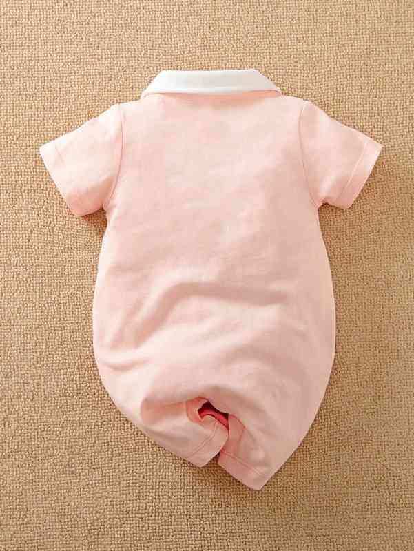 Yierying Baby Boy Colorblock Polo Neck Romper SHE