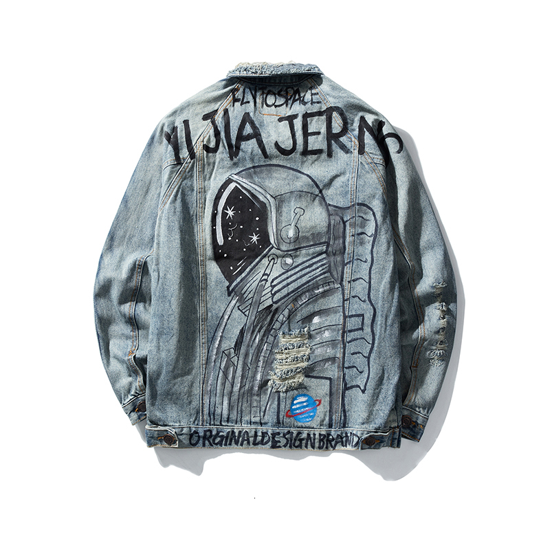 2021 New Harajuku Astronaut Letter Painted Sleeves Ribbons Jeans Men and Women Washed Retro Streetwear Oversize Hole Denim Coat Sgjq, Blue
2021 New Harajuku Astronaut Letter Painted Sleeves Ribbons Jeans Men and Women Washed Retro Streetwear Oversize Hole Denim Coat Sgjq, Blue