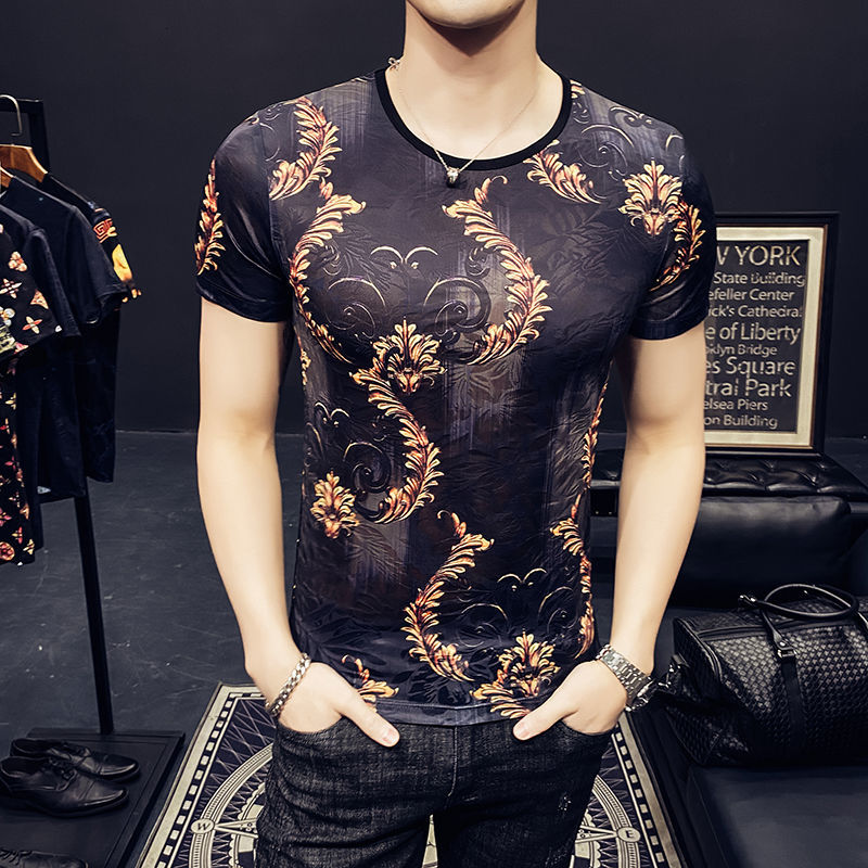 New Luxury Baroque Printing Short Tide Men Tshirt 2021 Summer Korean Black Gold Slim Men's Social Club Outfits Tee Shirt Homme 7h1g, Picture color
New Luxury Baroque Printing Short Tide Men Tshirt 2021 Summer Korean Black Gold Slim Men's Social Club Outfits Tee Shirt Homme 7h1g, Picture color