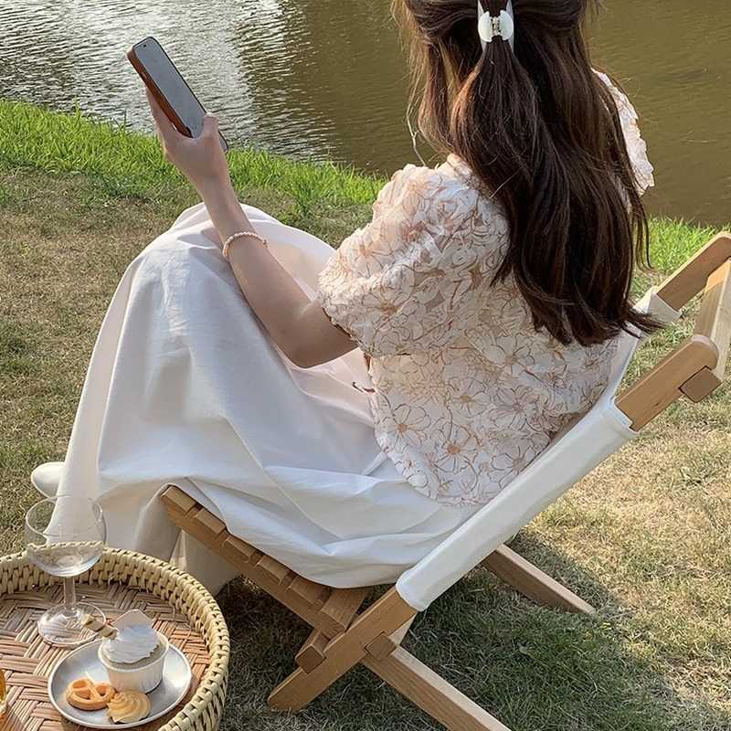 3D Floral French Style Crop Tops Female Elegant Temperament V-neck Cardigan Korean Sweet Fresh Cute All-match Blouses for Women 210525