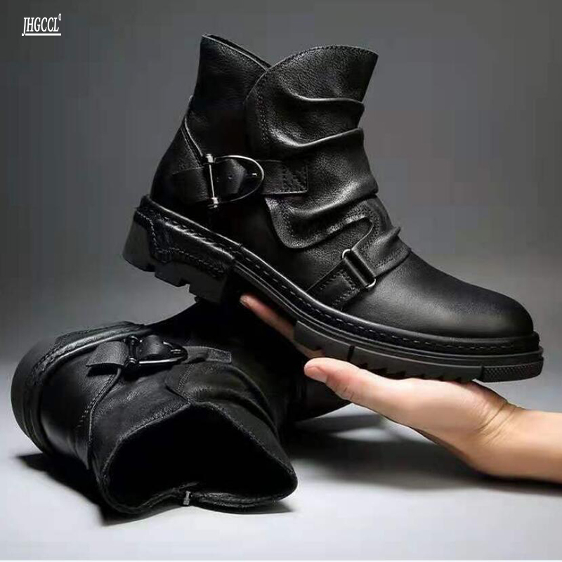 Men Boots PU Leather Retro Zipper Side Buckle Shoes Brithsh Boots for Women Super Zapatos Hombre Size EUR 37-48 A27, Black
Men Boots PU Leather Retro Zipper Side Buckle Shoes Brithsh Boots for Women Super Zapatos Hombre Size EUR 37-48 A27, Black