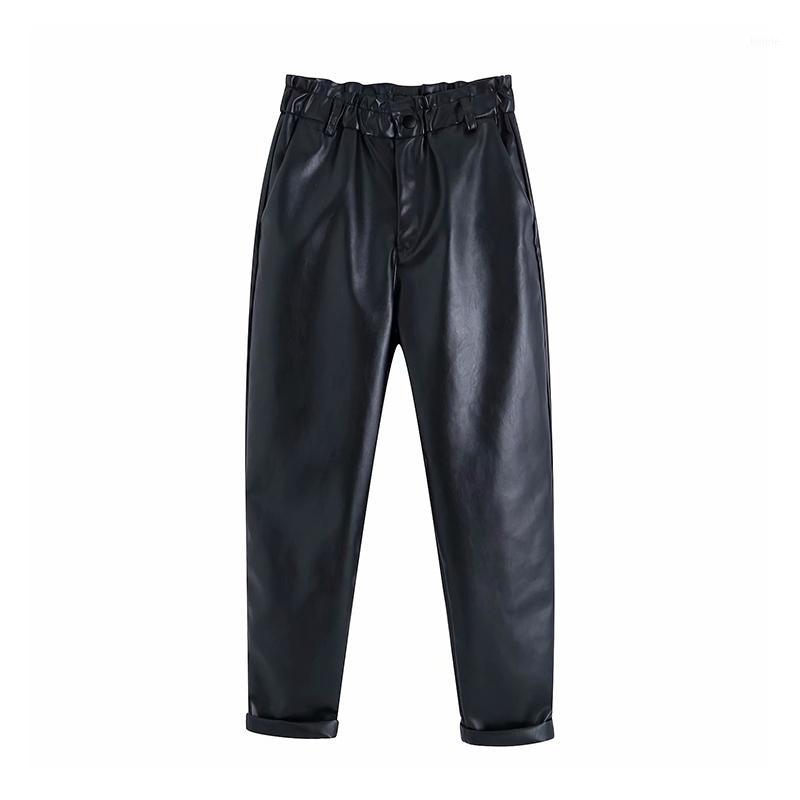 Women's Pants & Capris Black Pu Leather Women Elastic High Waist Chi Paperbag Fashion Solid Faux Trousers Pockets Bottoms, Black;white
Women's Pants & Capris Black Pu Leather Women Elastic High Waist Chi Paperbag Fashion Solid Faux Trousers Pockets Bottoms, Black;white
