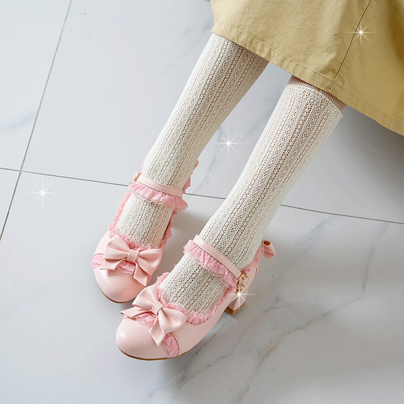 Mid-women's Bow Bow-tied Sweet Girls Kawaii Tea Beautiful Japanese Party Anime Lolita Women's Shoes Harujuku Cosplay Arch 8g2r, Beige. 
Mid-women's Bow Bow-tied Sweet Girls Kawaii Tea Beautiful Japanese Party Anime Lolita Women's Shoes Harujuku Cosplay Arch 8g2r, Beige.