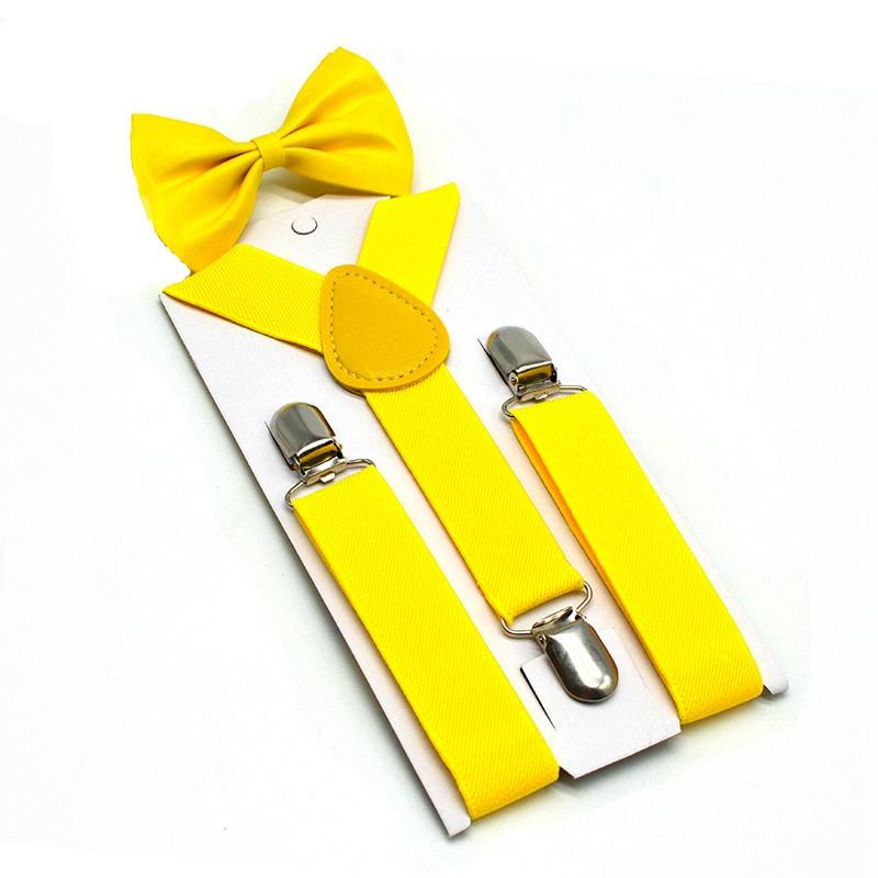 2022 new Kids Suspenders Bow Tie Set 7 Colors Boys Girls Braces Elastic Y-Suspenders with Bow Tie Fashion Belt or Children Baby Kids