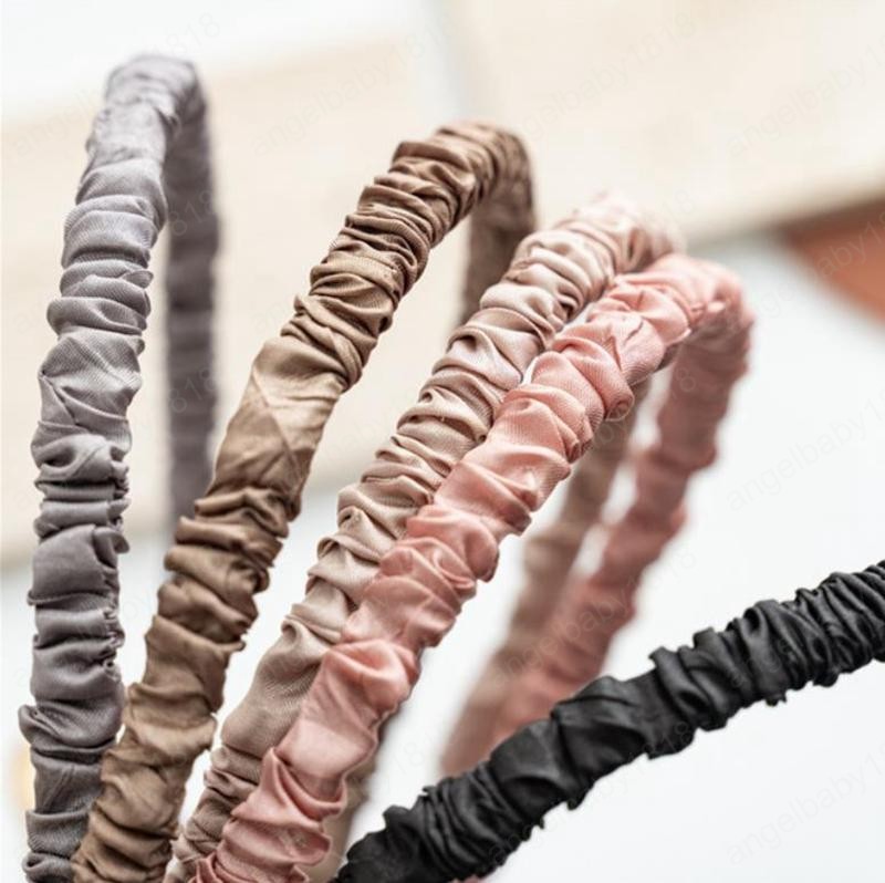 Silky Hairbands Pleated Women Head Hoops Candy Color Girls Hair Sticks Elegant Headband Hair Accessories 6 Colors Optional