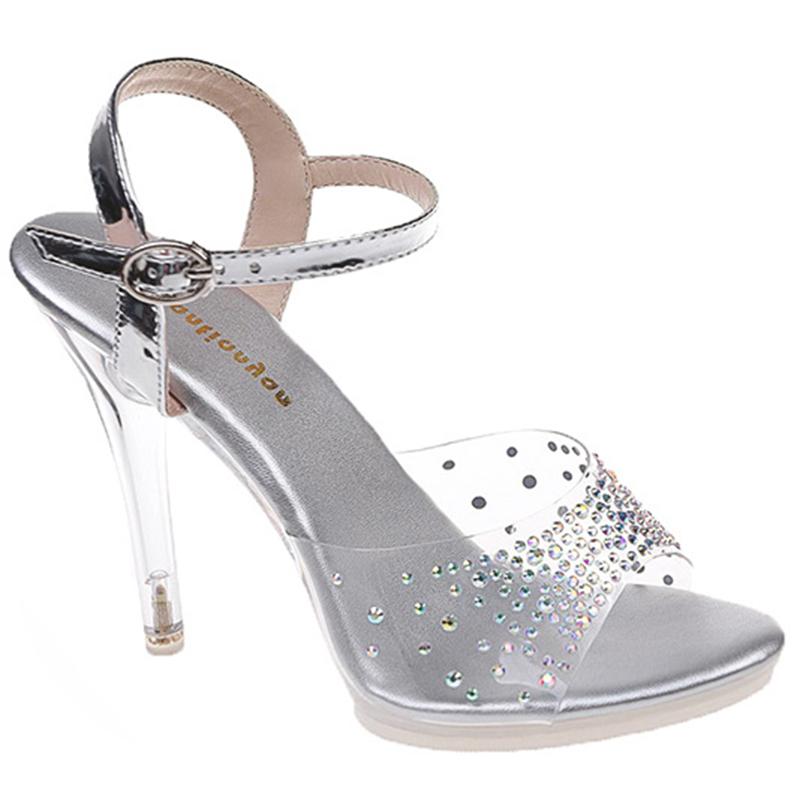 Sandals Feminine Stilettos Platform Rhinestone All-match Word Belt Model Cheongsam Catwalk Fashion High Heels, Silver
Sandals Feminine Stilettos Platform Rhinestone All-match Word Belt Model Cheongsam Catwalk Fashion High Heels, Silver