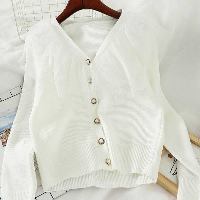 LY VAREY LIN Elegant Tulle Patchwork Single Breasted Knitted Sweater Coat Autumn Casual Female Solid 210526, Blue
LY VAREY LIN Elegant Tulle Patchwork Single Breasted Knitted Sweater Coat Autumn Casual Female Solid 210526, Blue