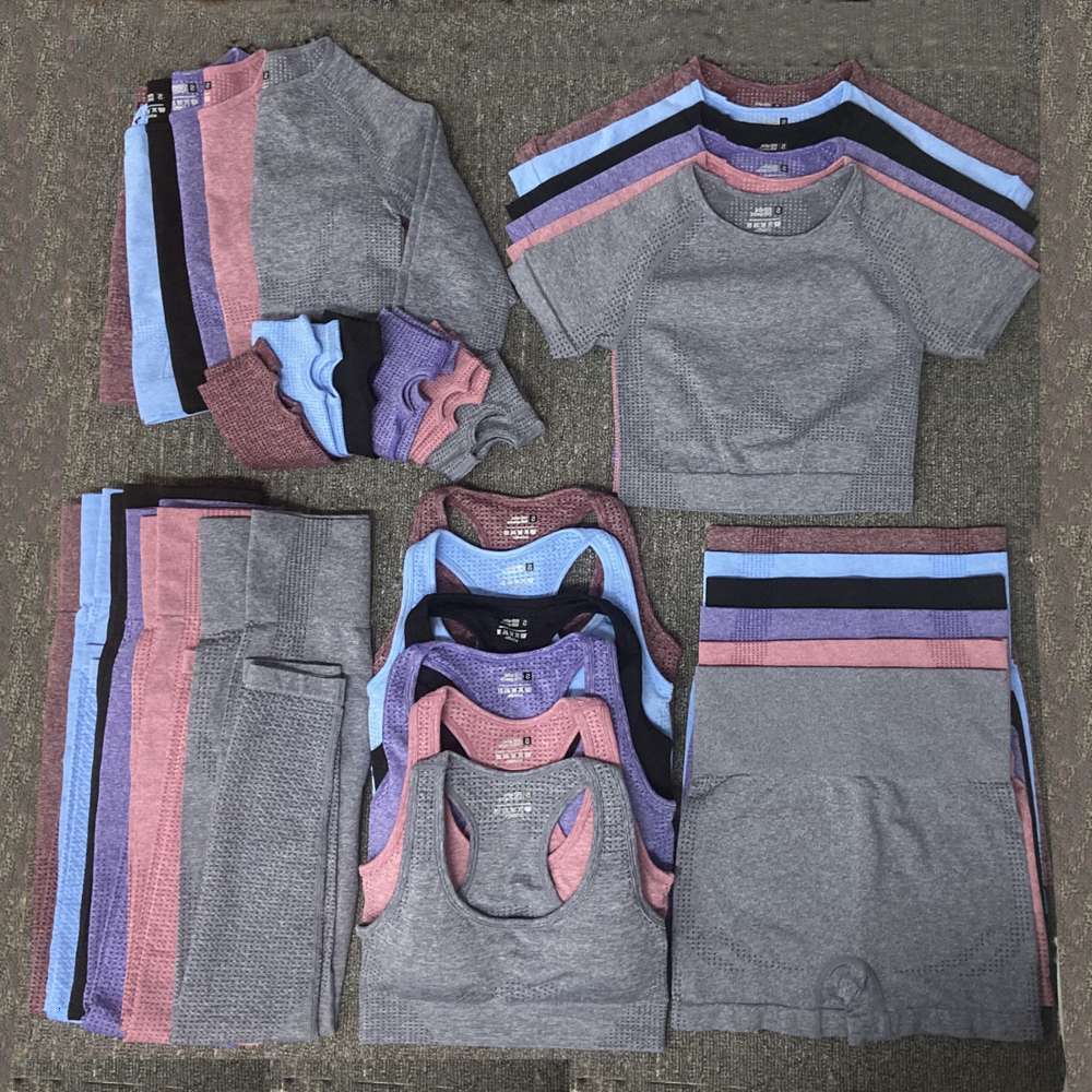 cd fg fashion yoga suit tracksuits gymshark same sty sportwear fitness sports 5pcs bra leggings outfits designer womens cotton, Gray
cd fg fashion yoga suit tracksuits gymshark same sty sportwear fitness sports 5pcs bra leggings outfits designer womens cotton, Gray