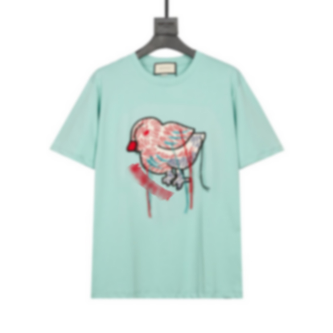 2021 Europe Paris latest fashion embroidery cute bird letter printing all-match women's T-shirt casual sports men's beige white T-shirt, Green
2021 Europe Paris latest fashion embroidery cute bird letter printing all-match women's T-shirt casual sports men's beige white T-shirt, Green
