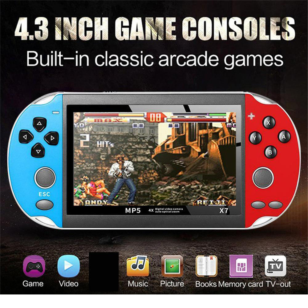 

4.3 inch Video Game Console X7 GBA Gamepad 8GB Double Rocker Dual Joystick Arcade Retro Games Consoles Portable Handheld MP5 Player