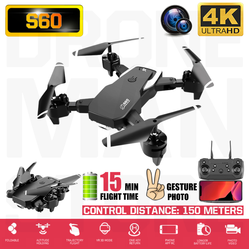 S60 Mini Drone 4K HD Wide Angle Camera 1080P WiFi FPV Drone Dual Camera Quadcopter Height Keep Drone, No camera 1battery
S60 Mini Drone 4K HD Wide Angle Camera 1080P WiFi FPV Drone Dual Camera Quadcopter Height Keep Drone, No camera 1battery
