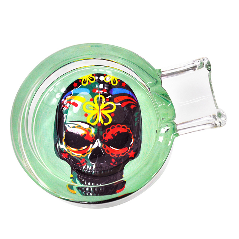 

Handmade Skull Glass ashtray Cigarettes Easy Clean House Decorations 69MM Crystal Ash tray multi design for Home/Office smoking accessories