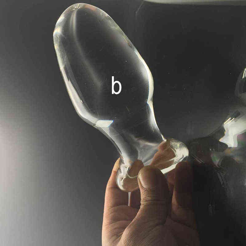 Transparent Glass Anal Plug Dildo Anus Dilator Expander Butt Plugs Large Big Buttplug Ass Sex Toys For Woman 211108 - view 6