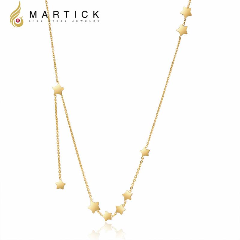 Pendant Necklaces Martick Woman Fashion Necklace With 9 Little Stars Clavicle Chain 316L Stainless Steel Jewelry For Girl P7
Pendant Necklaces Martick Woman Fashion Necklace With 9 Little Stars Clavicle Chain 316L Stainless Steel Jewelry For Girl P7