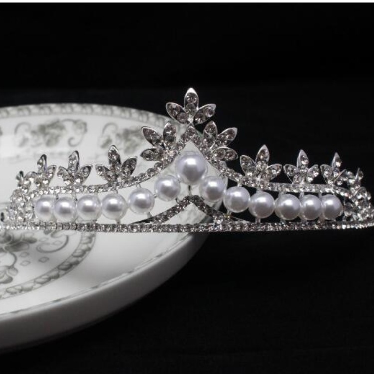 Fashion Bridal Wedding Jewelry Sets Women Pearls Crown and Tiaras Drop Earrings And Necklace Sets Girls Wedding Accessories Brithday Party