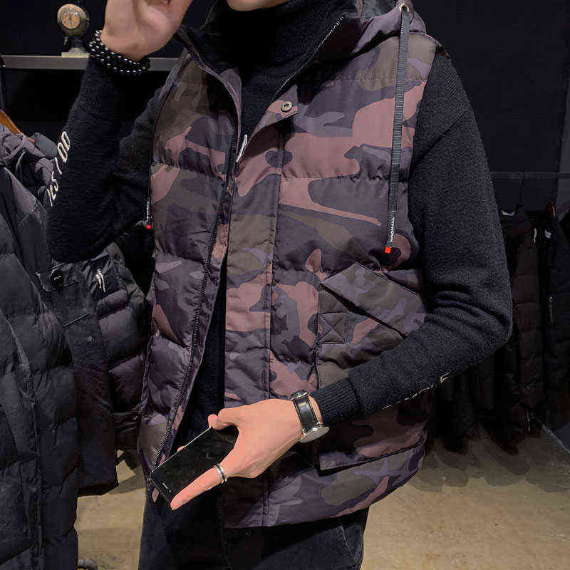 Plus Size Men's Winter Vest Jacket Sleeveless Clothing Hooded Windbreaker Warm Waistcoat Fleece Vest Men Coats 8XL 211111