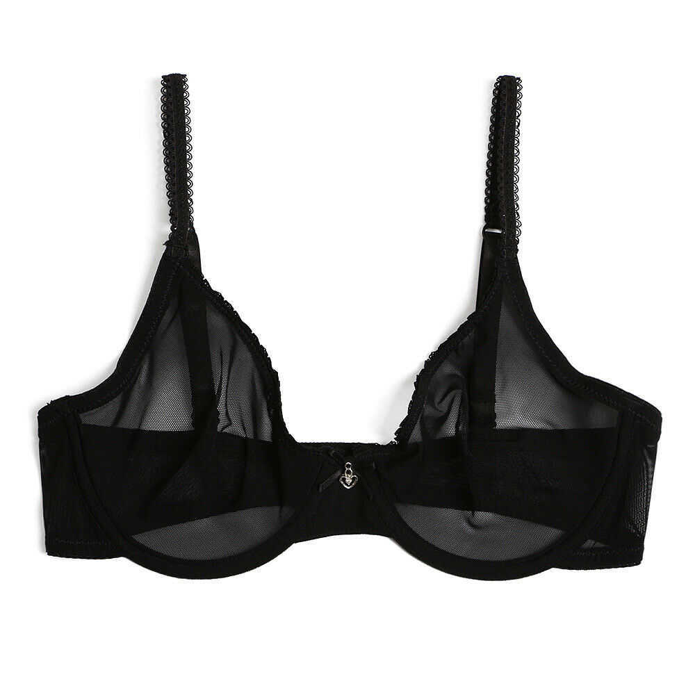 Women Hollow bra see through sexy gauze mesh transparent ultra thin Bras B C D E F 75 80 85 90 95 100 US EU UK Drop 211012