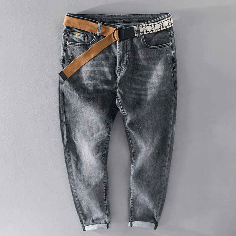 2021 New Primavera Tornozelo-comprimento De Brim Estiramento Algodo Retro Denim Calas Masculinas Na Moda Confortveis Diom, Black (with belt)
2021 New Primavera Tornozelo-comprimento De Brim Estiramento Algodo Retro Denim Calas Masculinas Na Moda Confortveis Diom, Black (with belt)