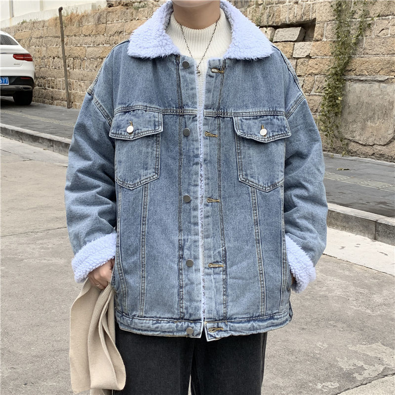 2021 New Winter Thick Denim Men's Warmth Fashion Retro Casual Lamb Fur Jacket Men Streetwear Short Coat Mens Clothes 4qu3, Black
2021 New Winter Thick Denim Men's Warmth Fashion Retro Casual Lamb Fur Jacket Men Streetwear Short Coat Mens Clothes 4qu3, Black