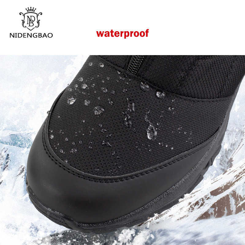Winter Boots Men High-top Water-resistant Cotton Shoes Male Plus Velvet Warm Couple Snow Boots Northeast Outdoor Casual Shoes 210826