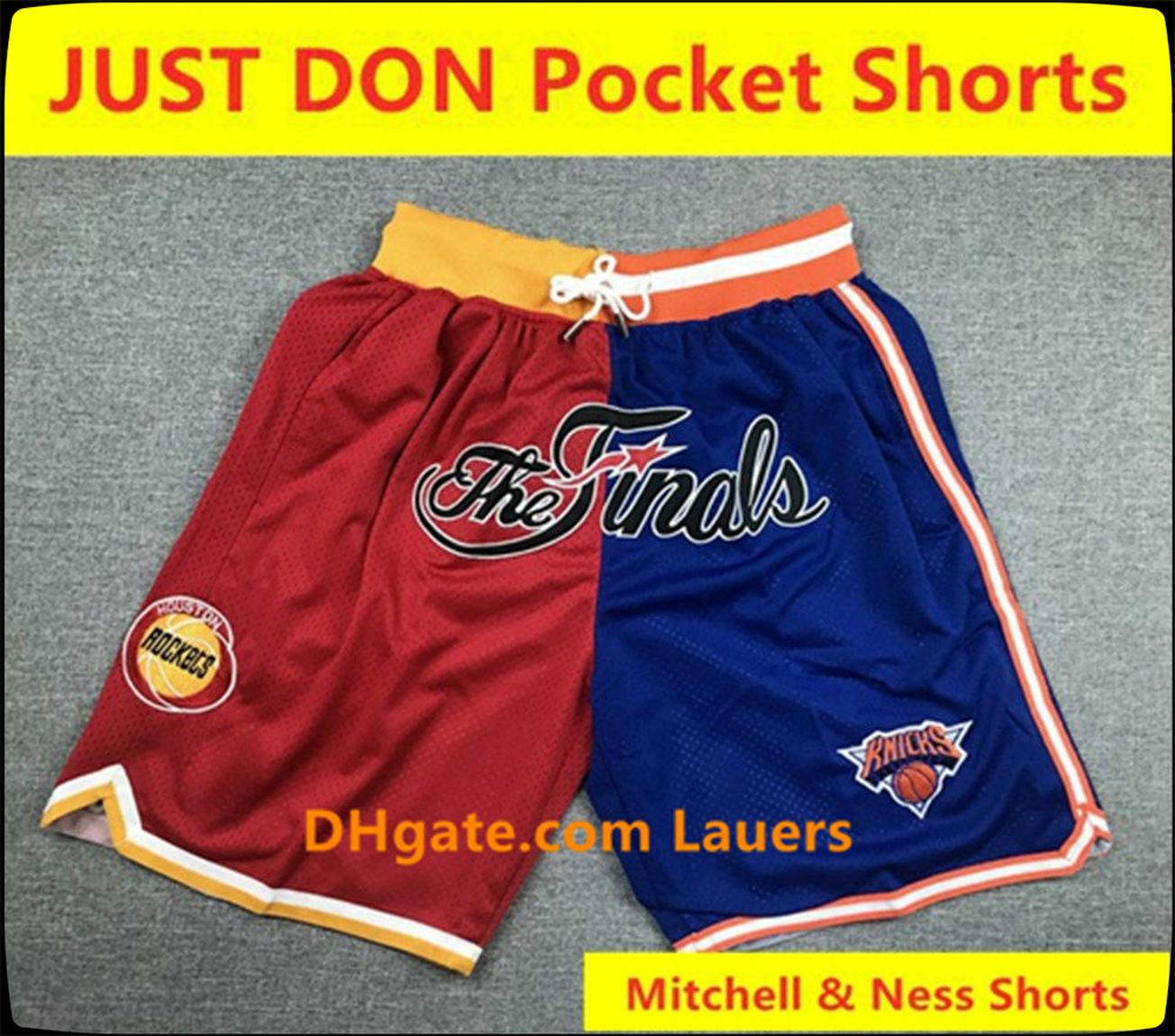 Vintage Mens Houston Rockets New York Knicks New Just Don Pocket Shorts Double Fight Stitched Breathable Basketball Shorts, Black;red 
Vintage Mens Houston Rockets New York Knicks New Just Don Pocket Shorts Double Fight Stitched Breathable Basketball Shorts, Black;red