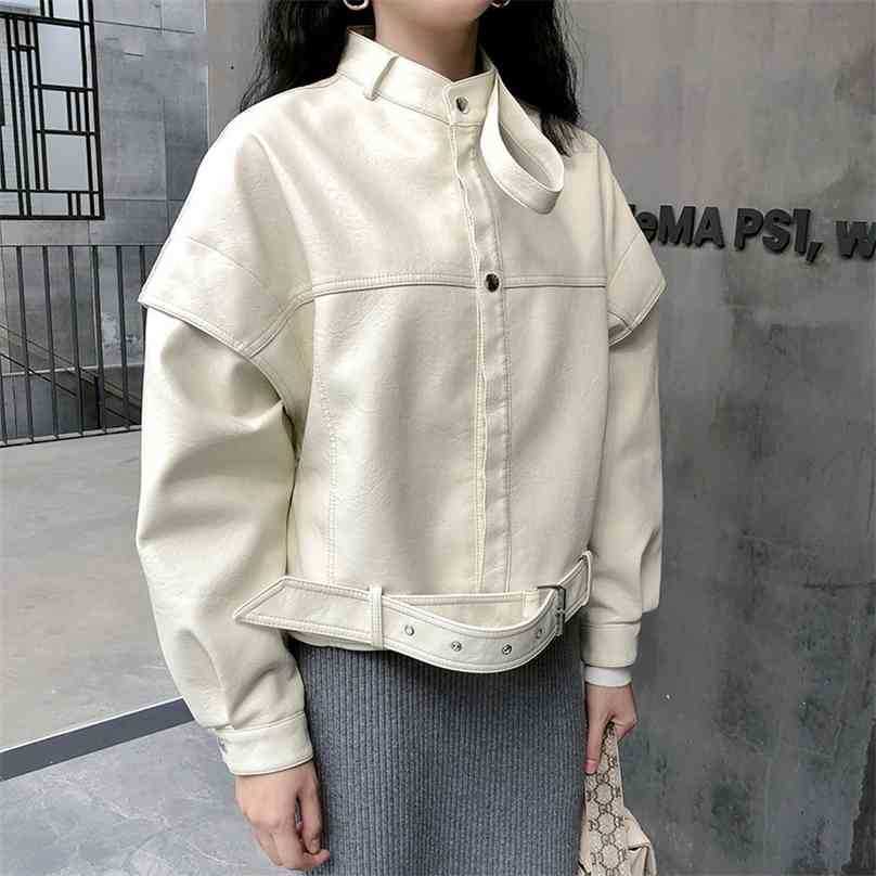 Women Breasted Leather Jacket Spring Autumn Loose Batwing Sleeve Streetwear Faux Coats Female Beige Biker Outwear 210525, Black
Women Breasted Leather Jacket Spring Autumn Loose Batwing Sleeve Streetwear Faux Coats Female Beige Biker Outwear 210525, Black