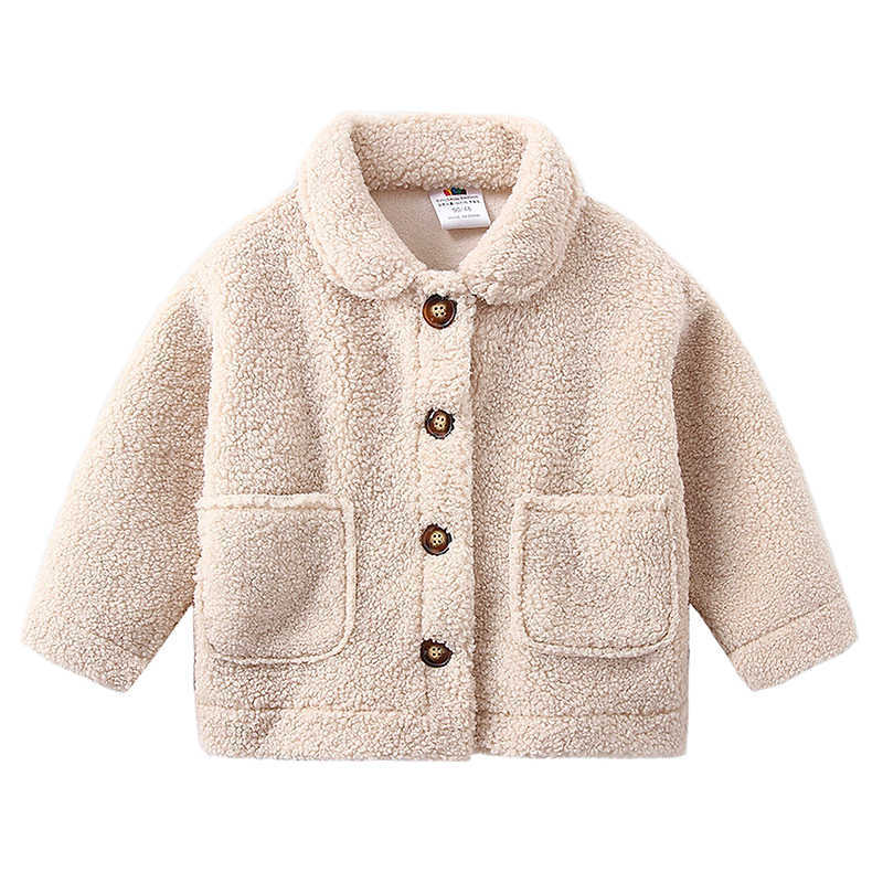 Winter Warm Fashion 2 3 4 6 8 10 Years Button Pocket Solid Color Thickening Corduroy Jacket Outwear For Kids Baby Boys 210529