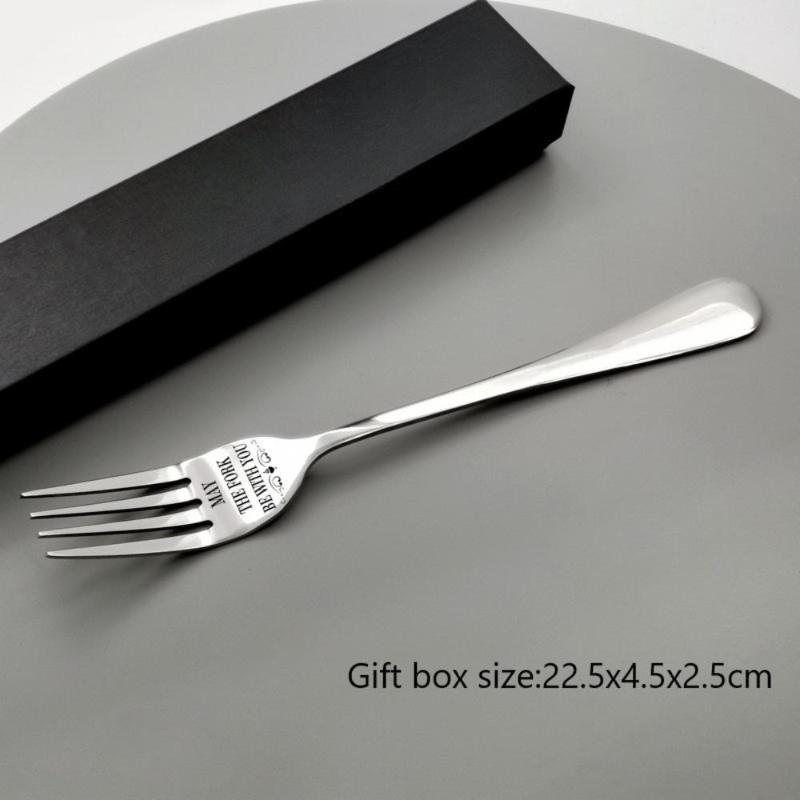 Silver Fork With Sweet Word Family and Friends Tableware Gift Festival Gift Home Kitchen Fork Dinnerware Accessories