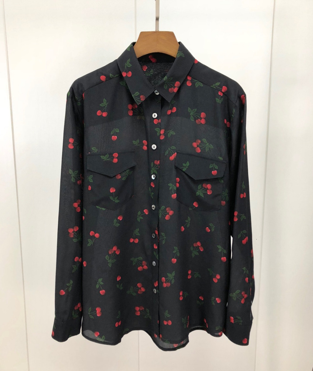 2021 New 100% Seda Feminina Cereja Impresso Manga Longa Bolsos Duplos Blusa Doce Camisa 1gpg, Black
2021 New 100% Seda Feminina Cereja Impresso Manga Longa Bolsos Duplos Blusa Doce Camisa 1gpg, Black