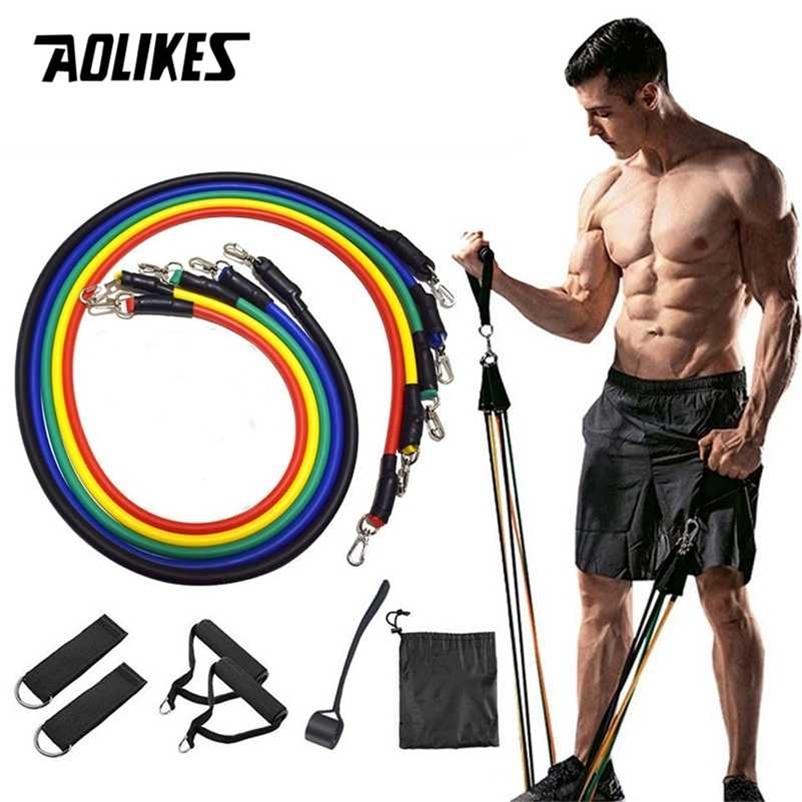AOLIKES 11Pcs/Set Resistance Bands Yoga Fitness Rubber Tubes Expander Band Stretch Training Home Gyms Exercise Workout Pull Rope 220119 от DHgate WW