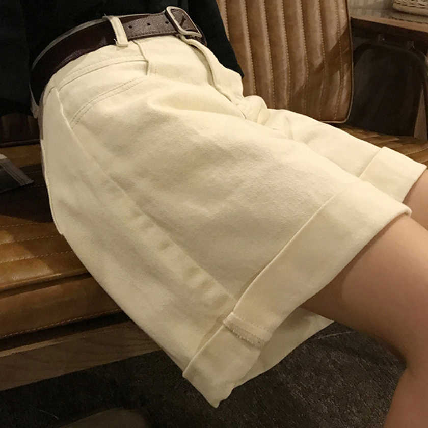 Spring And Summer Women's Casual Loose Denim Shorts Fashion High Waist Wide Leg Female Bottoms B01409O 210714