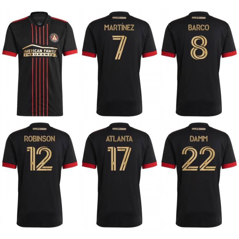 2021 Atlanta United FC Soccer Jersey 2021/22 #7 MARTINEZ ROBINSON Uniform Mens #22 DAMM BARCO Football Shirt, Black;yellow
2021 Atlanta United FC Soccer Jersey 2021/22 #7 MARTINEZ ROBINSON Uniform Mens #22 DAMM BARCO Football Shirt, Black;yellow