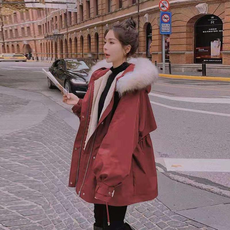 Women' Jackets Winter 2021 Plush Padded Parker Jacket Thick Warm Coat Tooling Cotton-Padded Waist Hooded Female Top, Gray
Women' Jackets Winter 2021 Plush Padded Parker Jacket Thick Warm Coat Tooling Cotton-Padded Waist Hooded Female Top, Gray