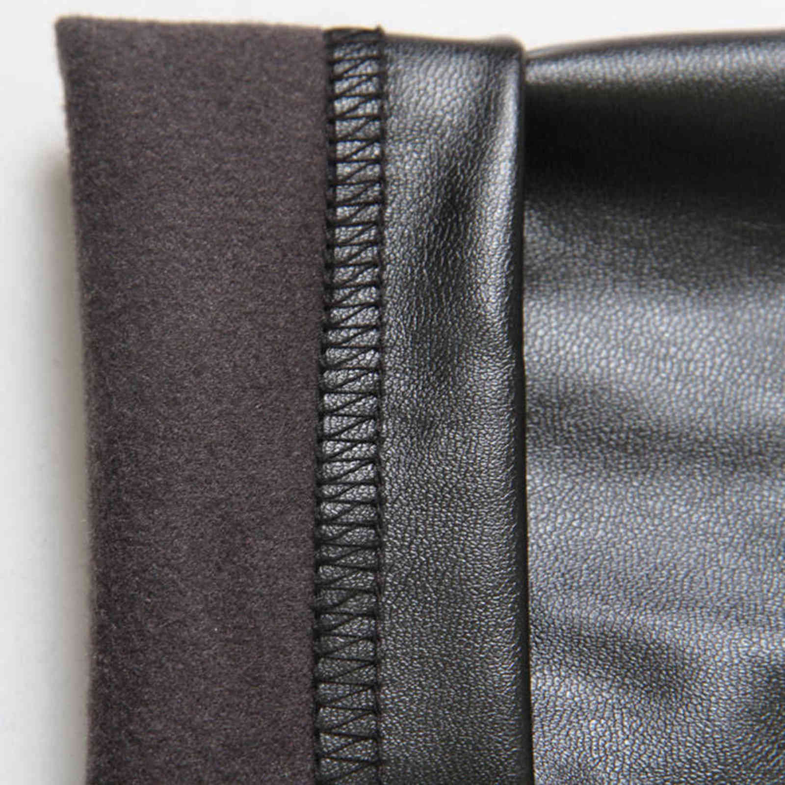 Y2K Elastic Stretch Faux Leather Autumn Winter Pencil Pants Women Velvet PU Female Sexy Skinny Tight Trouser 7172 211115