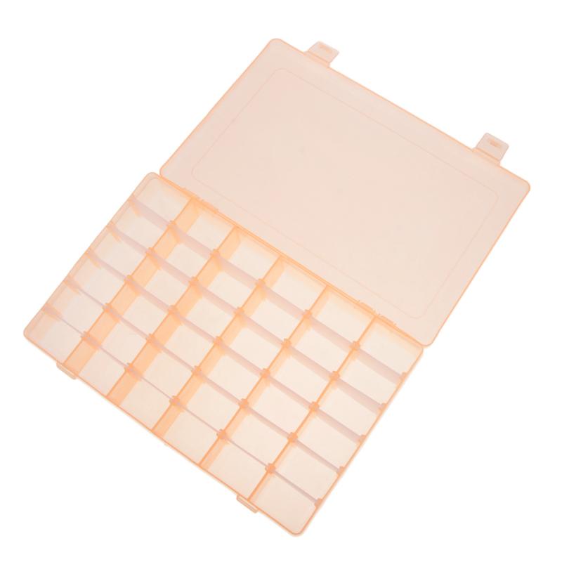 Clear Plastic 36 Slots Nail Art Tools Jewelry Display Storage Box Case Organizer