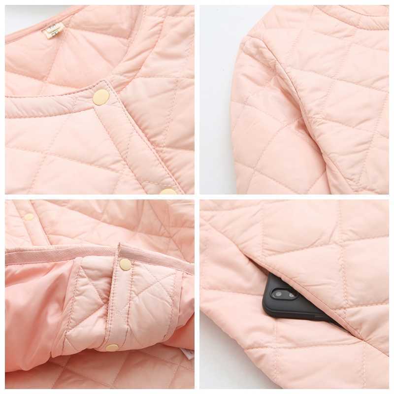 Bang 4XL Plus Size Lightweight Cotton Coat Women Winter Warm Liner Collarless With Zipper Female Slim Jackets 211013