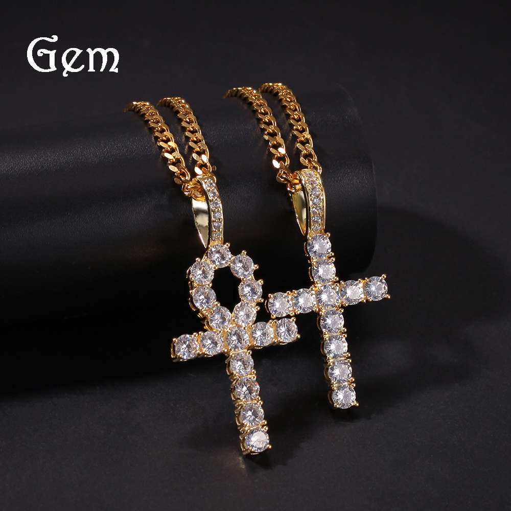 Gu Mengxi's new copper inlaid zircon cross zircon Anhe pendant set fashion men's jewelry
Gu Mengxi's new copper inlaid zircon cross zircon Anhe pendant set fashion men's jewelry