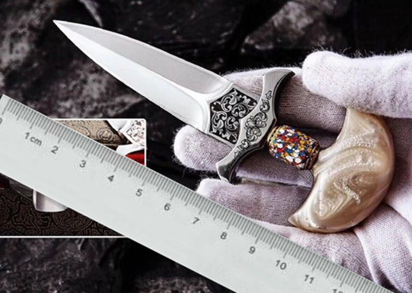 Strong Generals Push Knife Hand Stab Thorn 9Cr18 Blade Acrylic Handle Self Defense Tactical EDC Survival Tool Knives Xmas Gift a2899