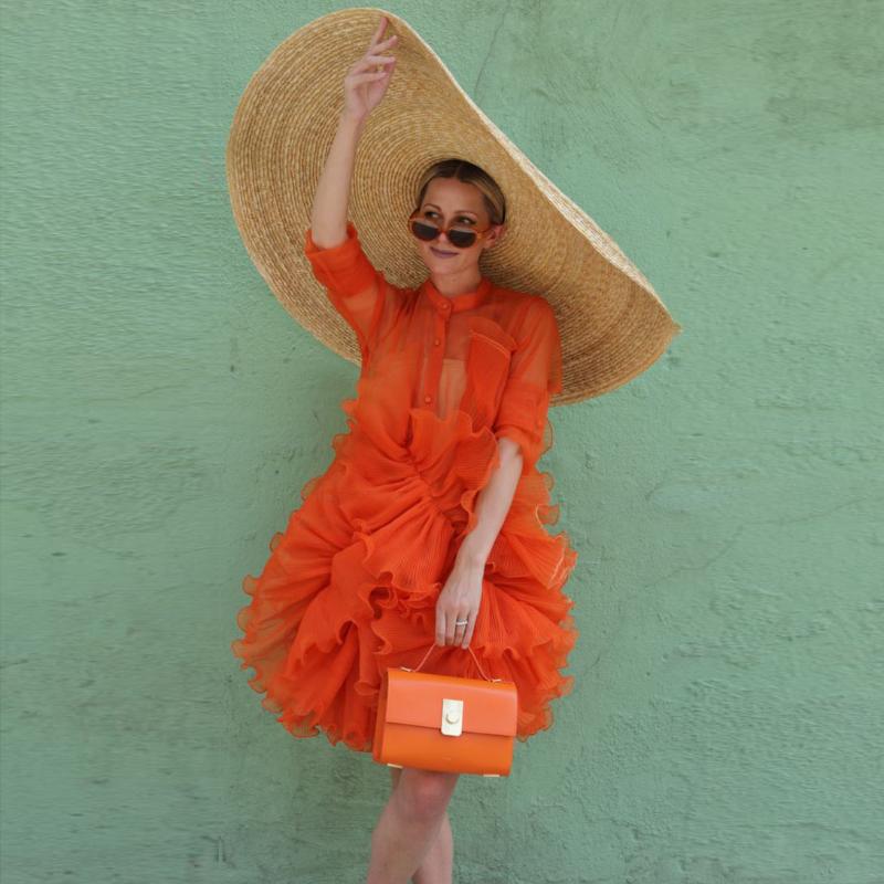 Casual Dresses Chic Orange Women Summer Dress 2022 Design Ruffled Tulle Short Prom Gown Birthday Beach Po Shoot Custom